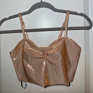 F21 ROSE GOLD CROP TOP